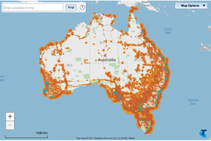 An example of Telstra's coverage of Australia